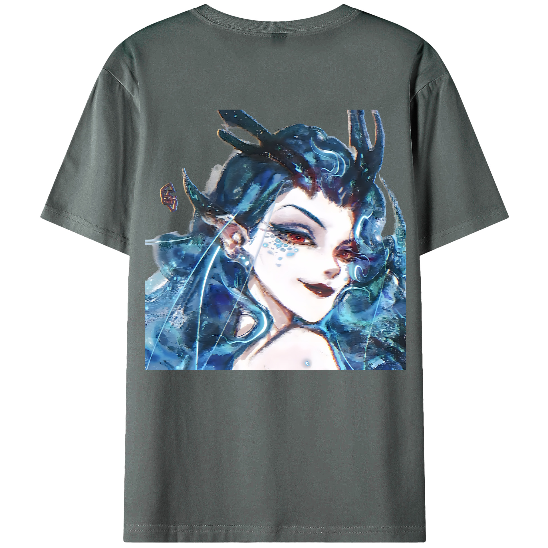 （画像用） Ne Zha 2 ナタ 魔童の大暴れ 綿100％半袖Tシャツ（背面プリント）